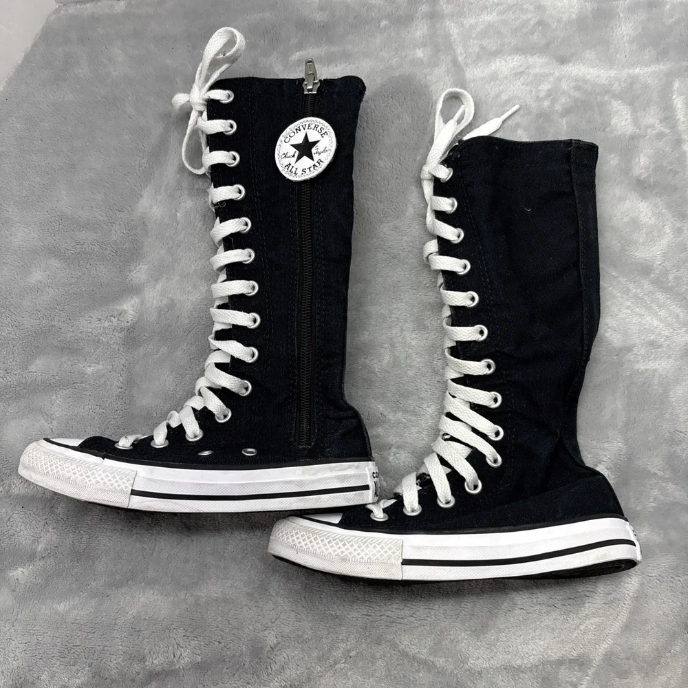 Converse Kids Size 11 Shoes Knee High Chuck Taylor All Star XHi Black Zip Up